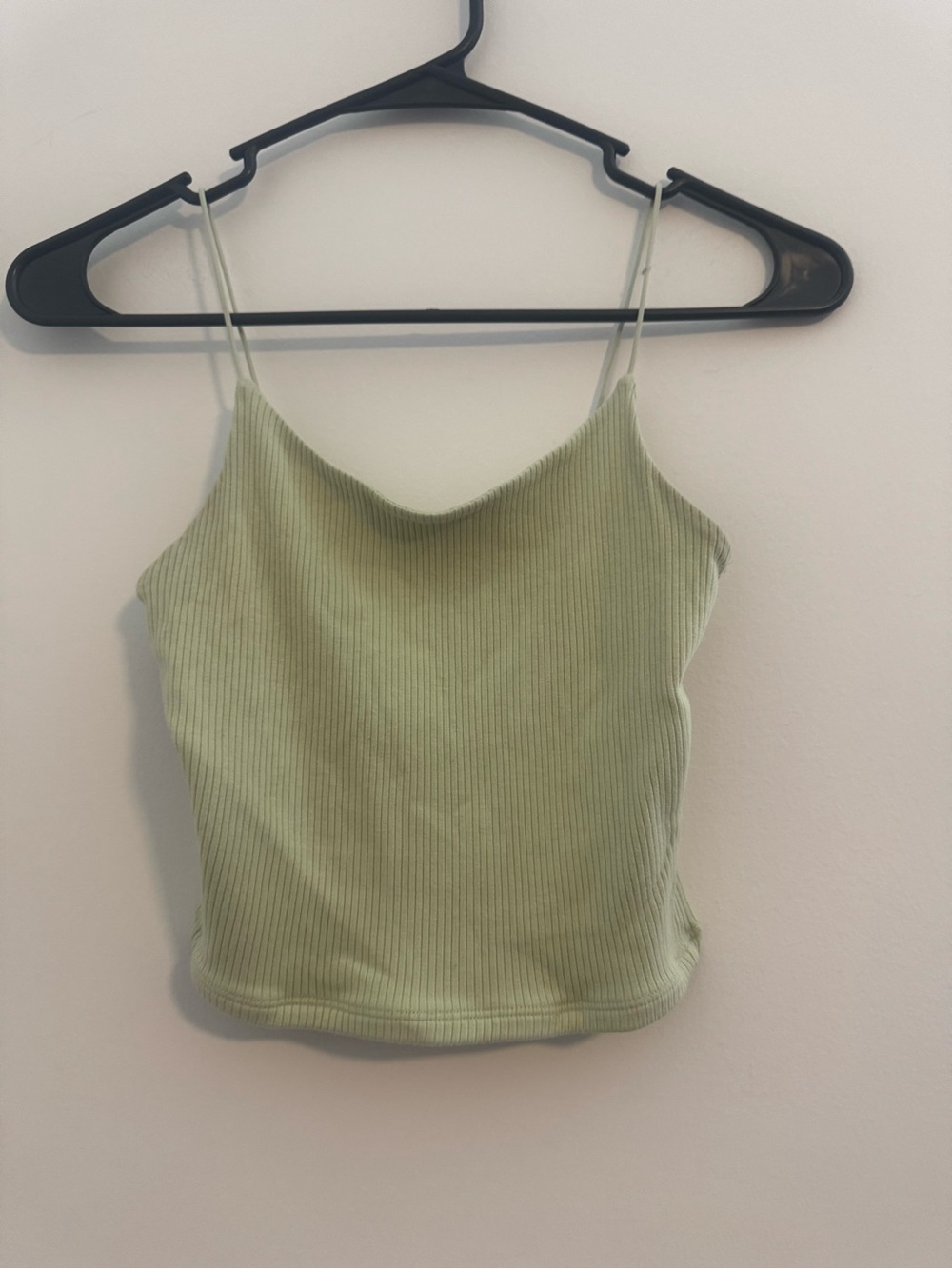 Garage Ribbed Spaghetti Strap Cami Tank - Light Green